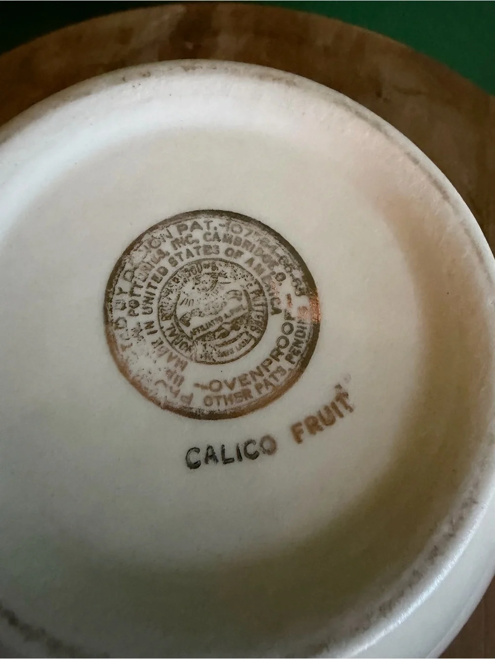 Universal Potteries Calico Fruit Vintage White Stoneware Bowl